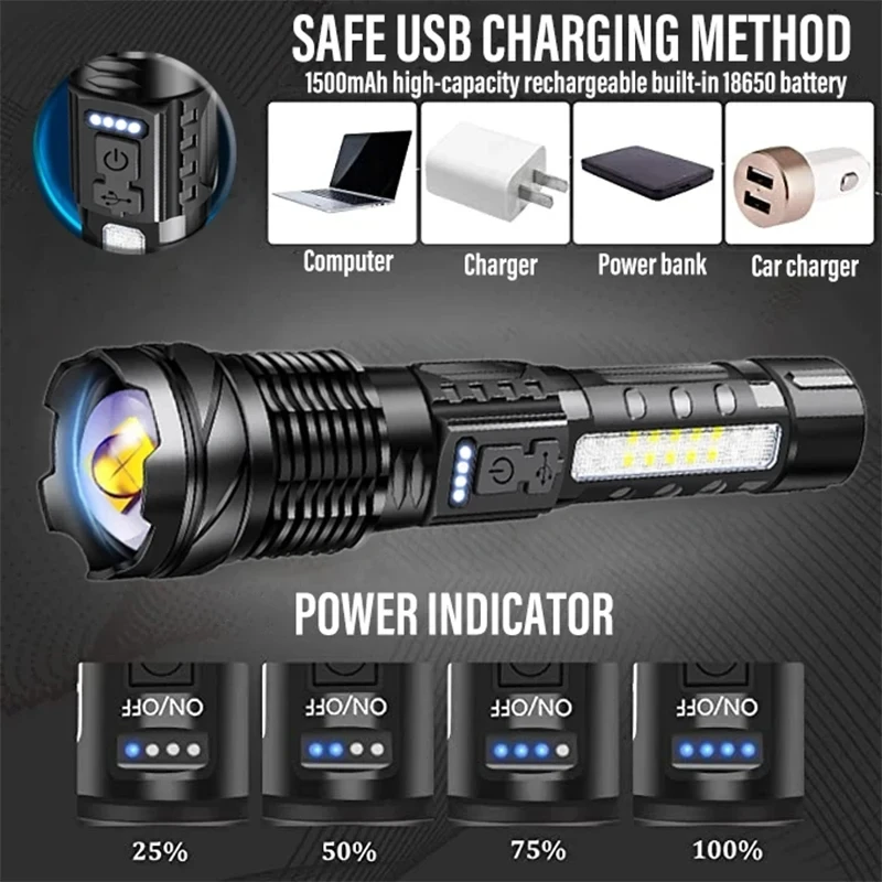 Powerful LED Flashlight Rechar - Fishing Light 리뷰 및 가격