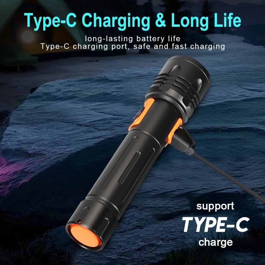 High Power LED Flashlight USB  - Fishing Light 리뷰 및 가격