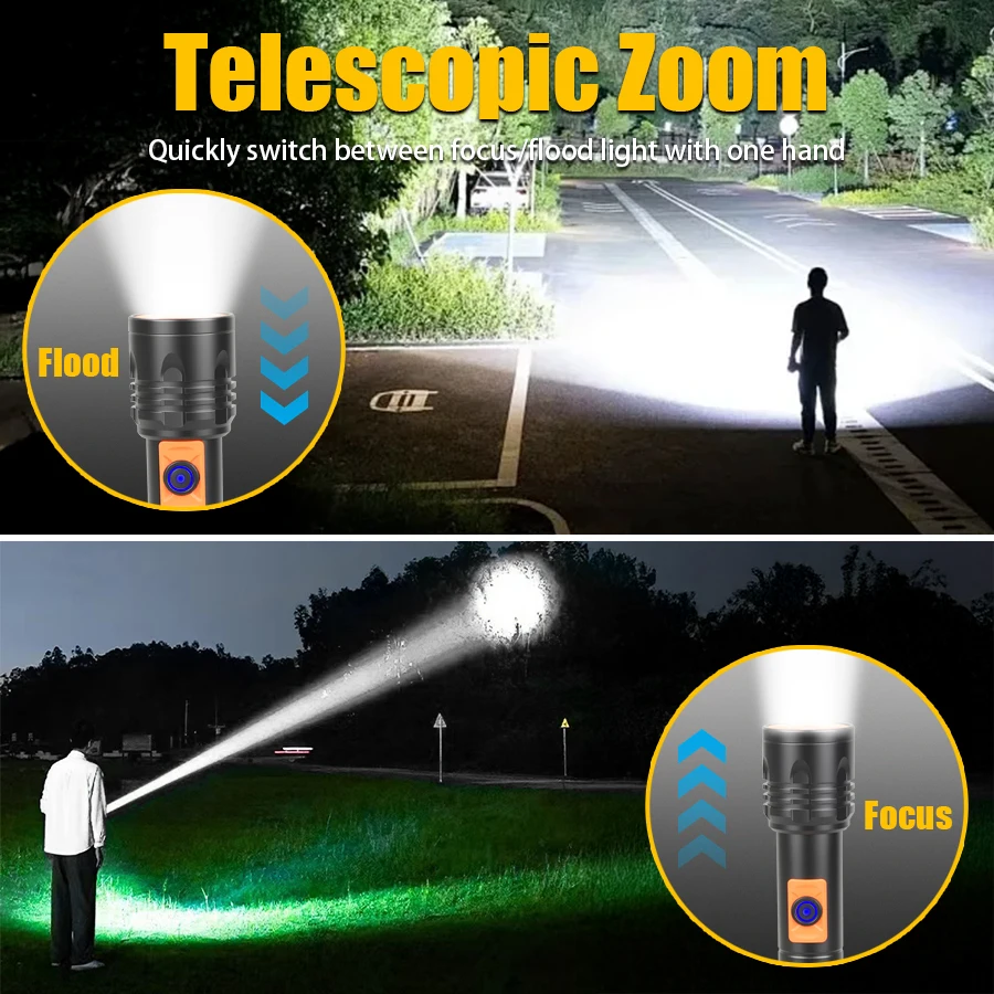 High Power LED Flashlight USB  - Fishing Light 리뷰 및 가격