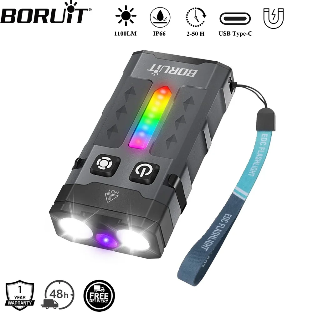 BORUiT EV20 1100LM EDC UV Keyc - Fishing Light 리뷰 및 가격