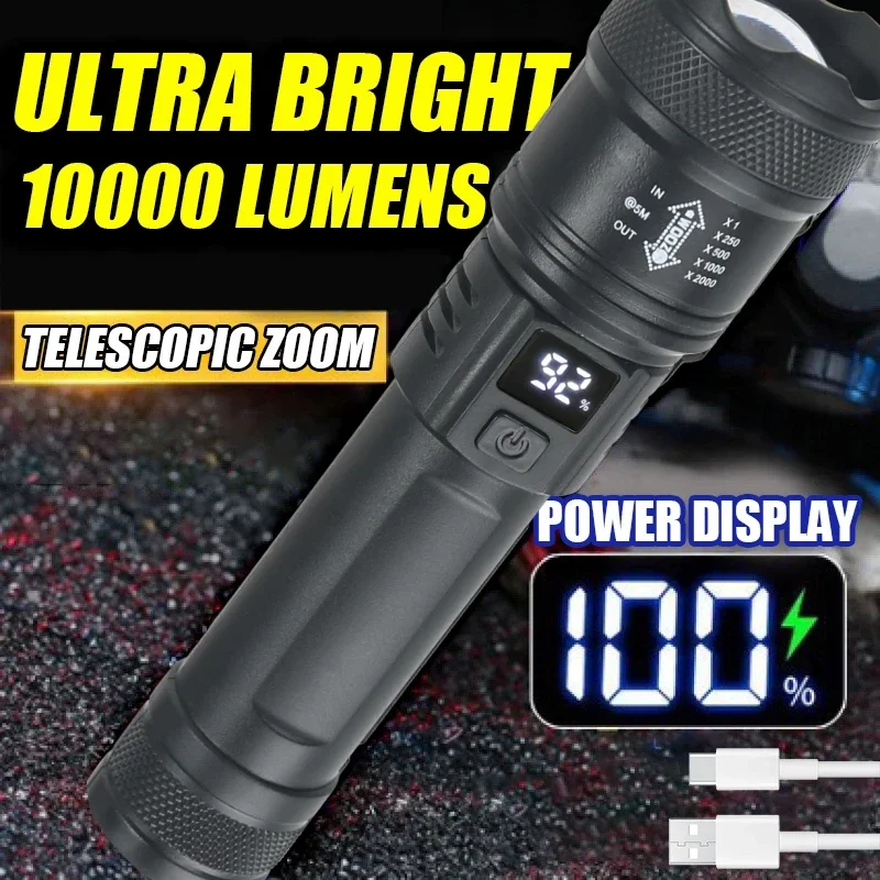 9900LM Powerful LED Flashlight - Fish Finder Battery 리뷰 및 가격