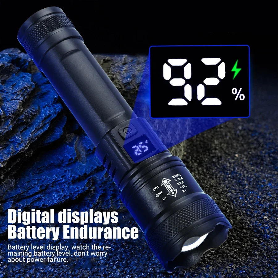 9900LM Powerful LED Flashlight - Fish Finder Battery 리뷰 및 가격