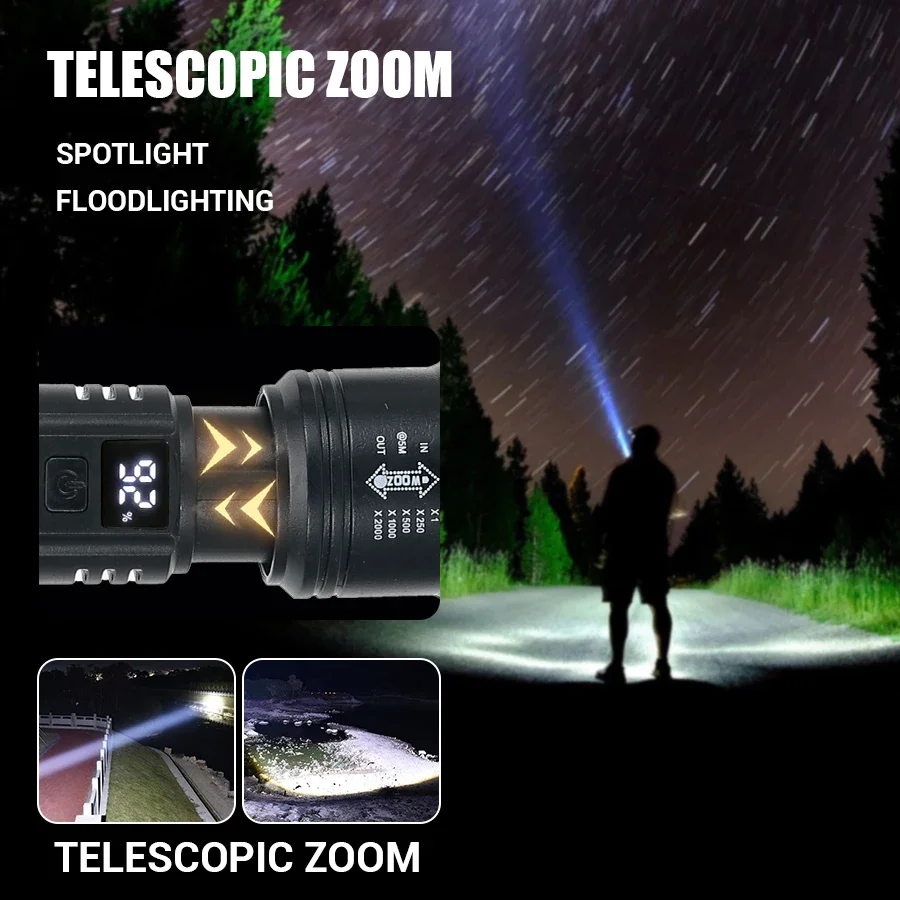 9900LM Powerful LED Flashlight - Fish Finder Battery 리뷰 및 가격