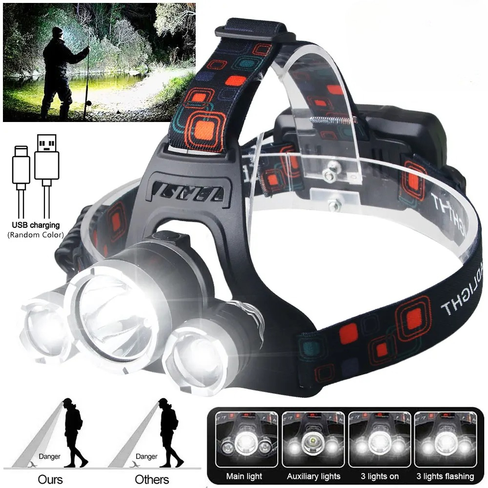 High Power LED Headlamp 18650  - Fish Finder Battery 리뷰 및 가격
