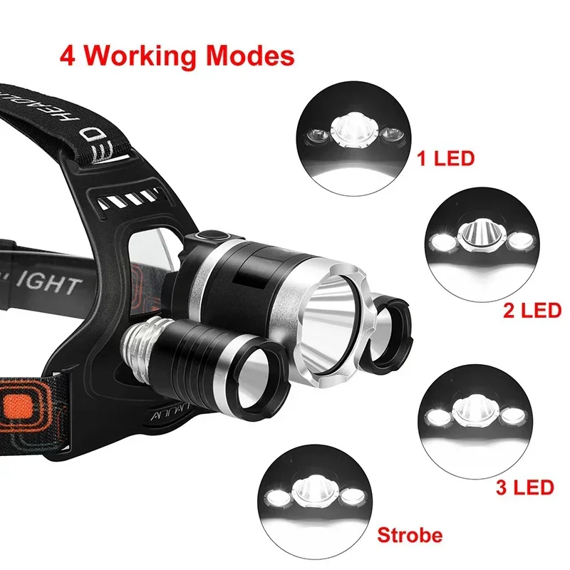 High Power LED Headlamp 18650  - Fish Finder Battery 리뷰 및 가격