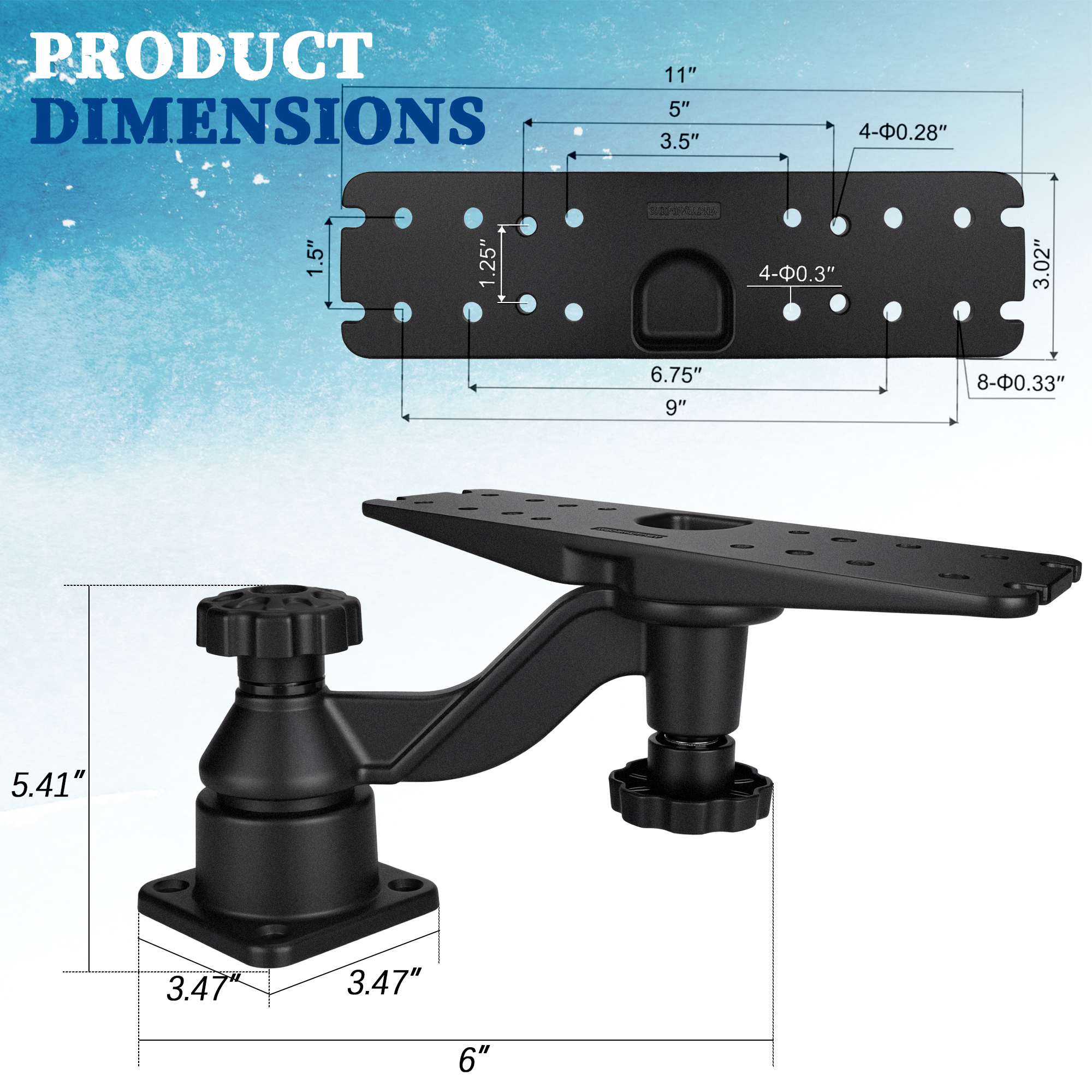 Heavy-duty vertical base mount - Fish Finder Mount 리뷰 및 가격