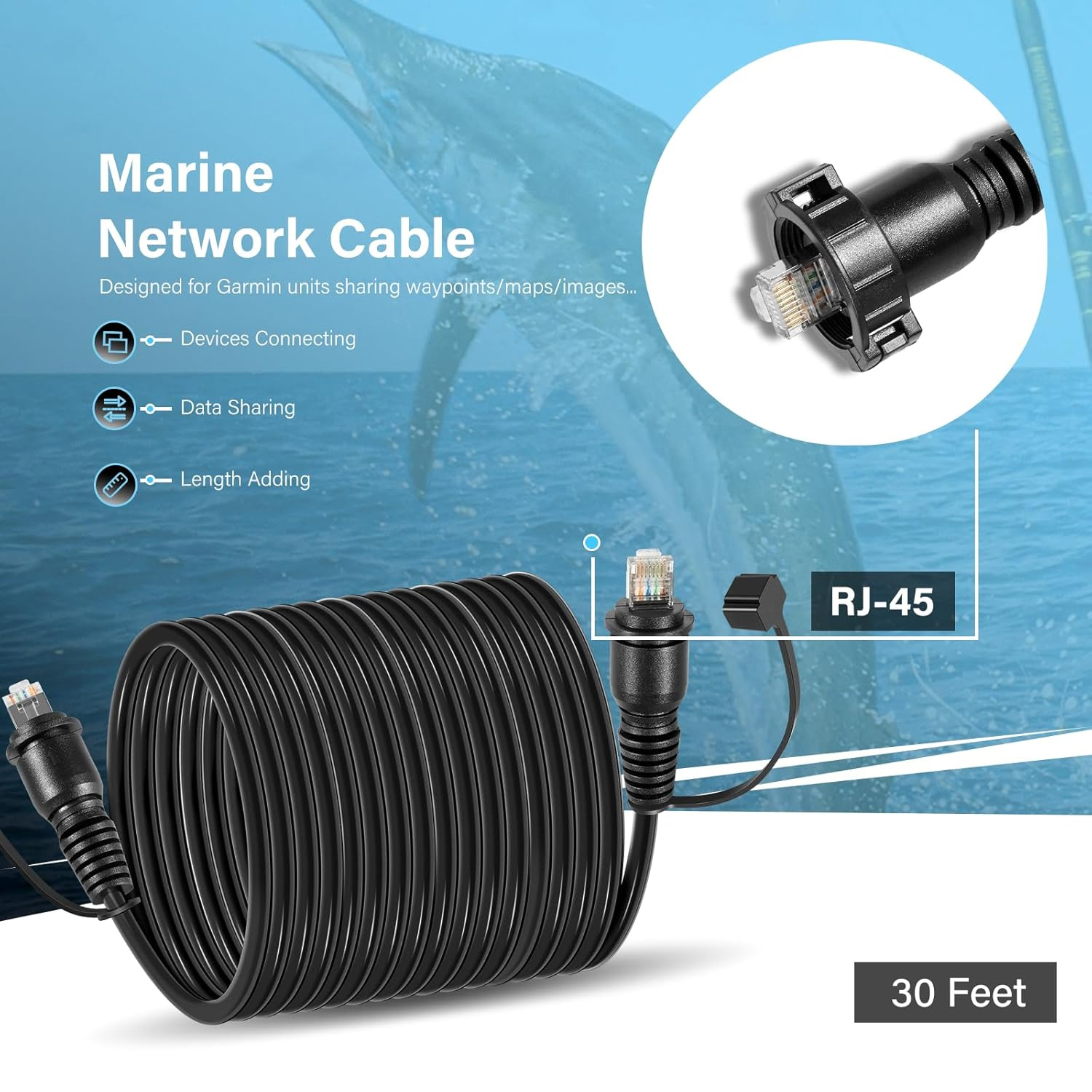 30 Foot Marine Network Cable f - Fish Finder Cable 리뷰 및 가격